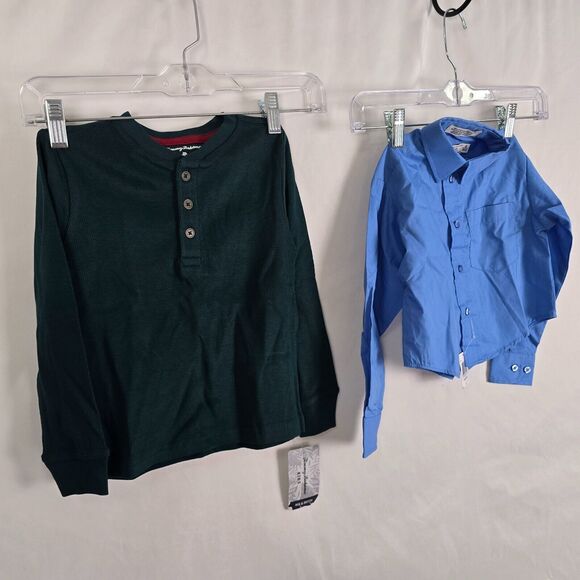 Tommy Bahama & Izod Shirts Boys 4 XS Green & Blue 1 Pullover & 1 Button Down NWT - Picture 12 of 15